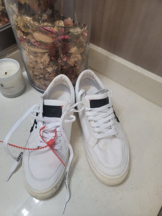 Off-White Vulcanized Men\'s Sneakers Size 41 EU/8 White Black main image 7
